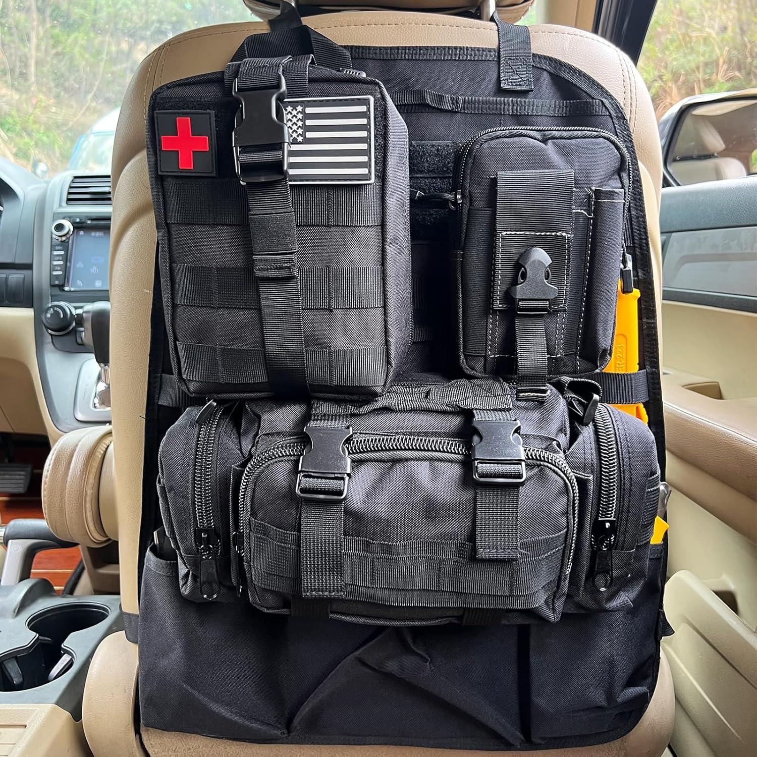 2 Set-Storage Bag, Back Seat Organizer With 3 Detachable Pouches, Tool Room, Warehouse, Outdoor Activity Use
