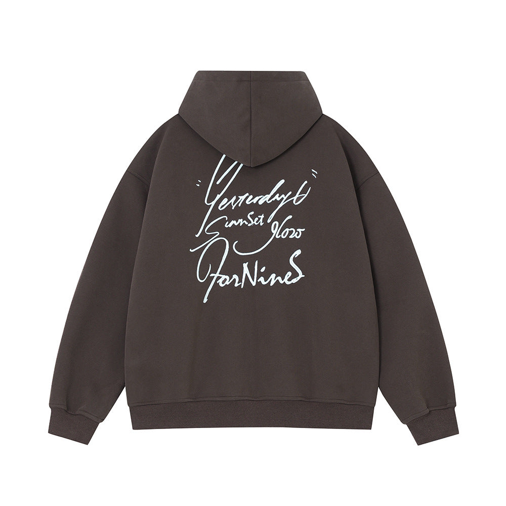 Zip-up High-street Hoodie Trendy Unisex Brand Hooded Cardigan Couples Wear