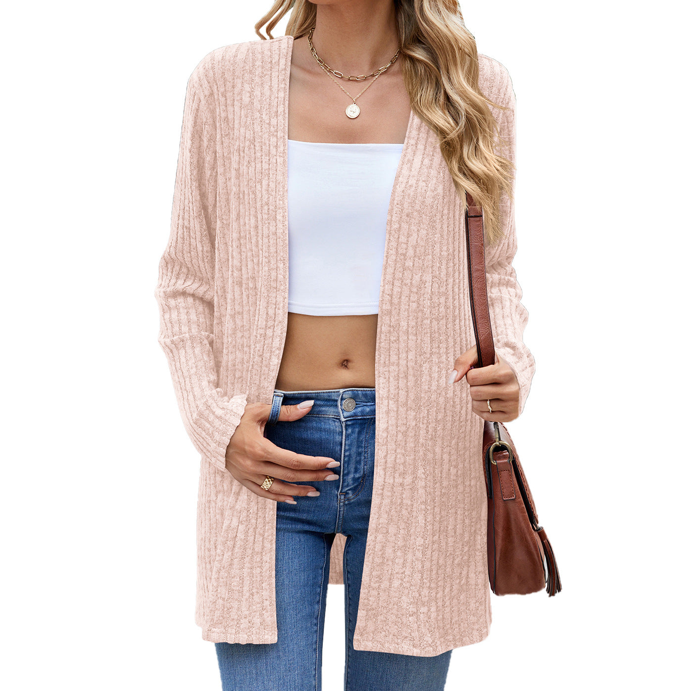 Long Sleeve Loose Sunken Stripe Sanding Underwear Sweater