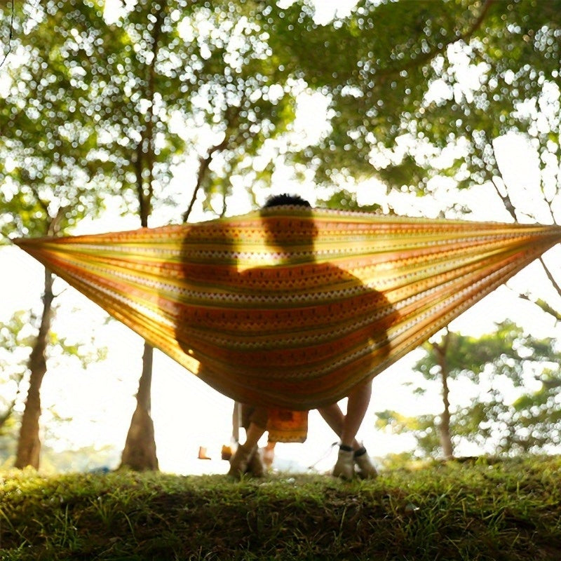 2025 Upgraded Bohemian Camping Hammock,Military Parachute Nylon Material, Portable Single Hammock 500lbs Load-bearing, Suitable For Hiking,Beach,Backyard, Lightweight Outdoor Equipment