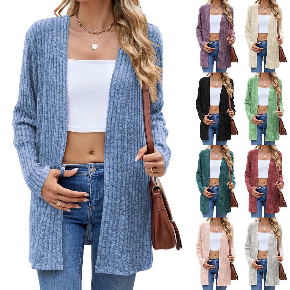 Long Sleeve Loose Sunken Stripe Sanding Underwear Sweater