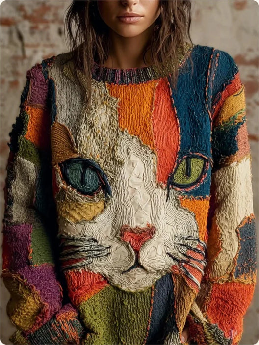 Knitted Women Crew Neck Sweater Loose Pullover Female Jumper Elegant Spring Warm Spring New Year Trendy Christmas Sweater