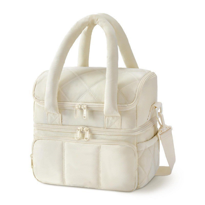 Double-layer Insulated Quilted Pufferfish Lunch Bag