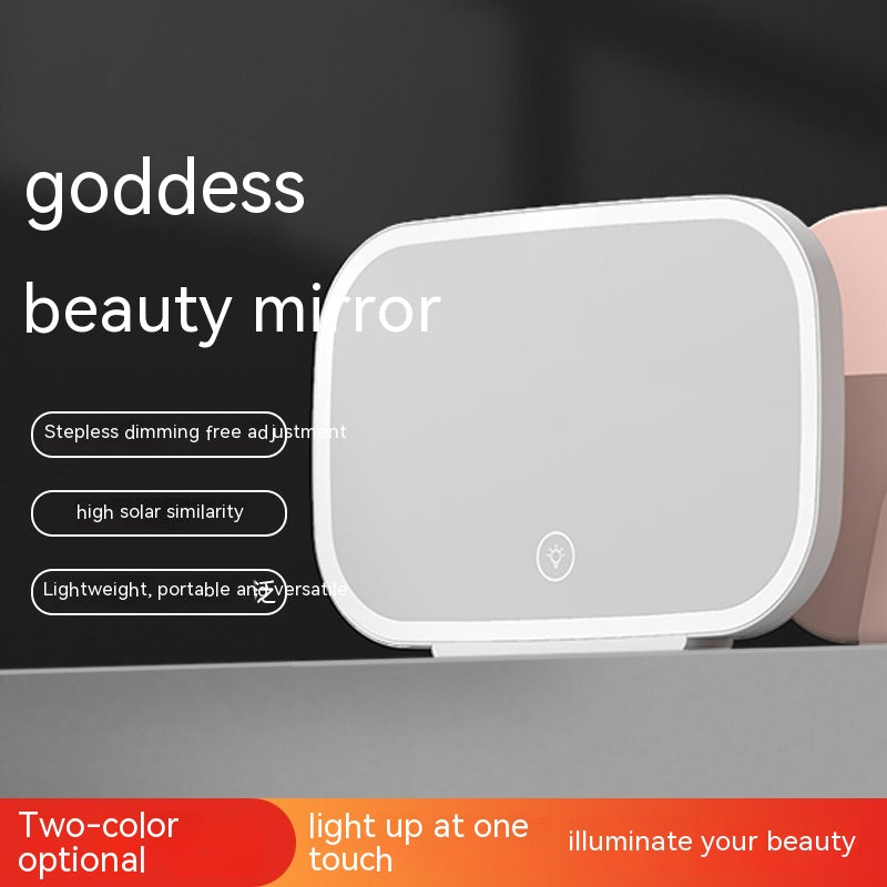 Car Portable Makeup LED Light Sun Visor Rearview Mirror Goddess Interior