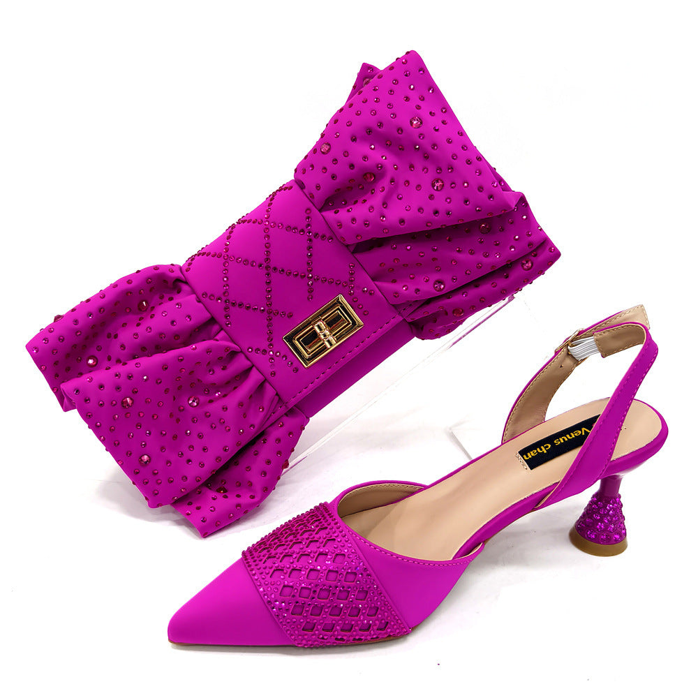 Women's Shoe And Bag Set Minimalist Pointed-toe