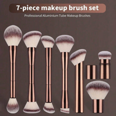8 Long Tube Makeup Brushes Suit Multicolor