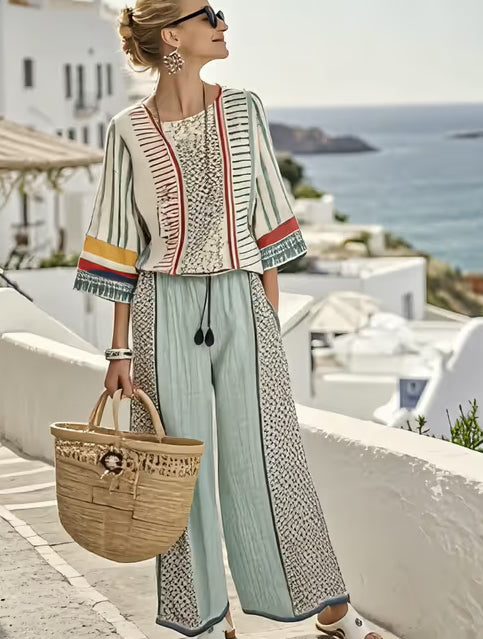 Women'S Loose Printed Pants Set