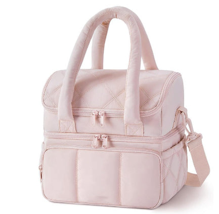 Double-layer Insulated Quilted Pufferfish Lunch Bag