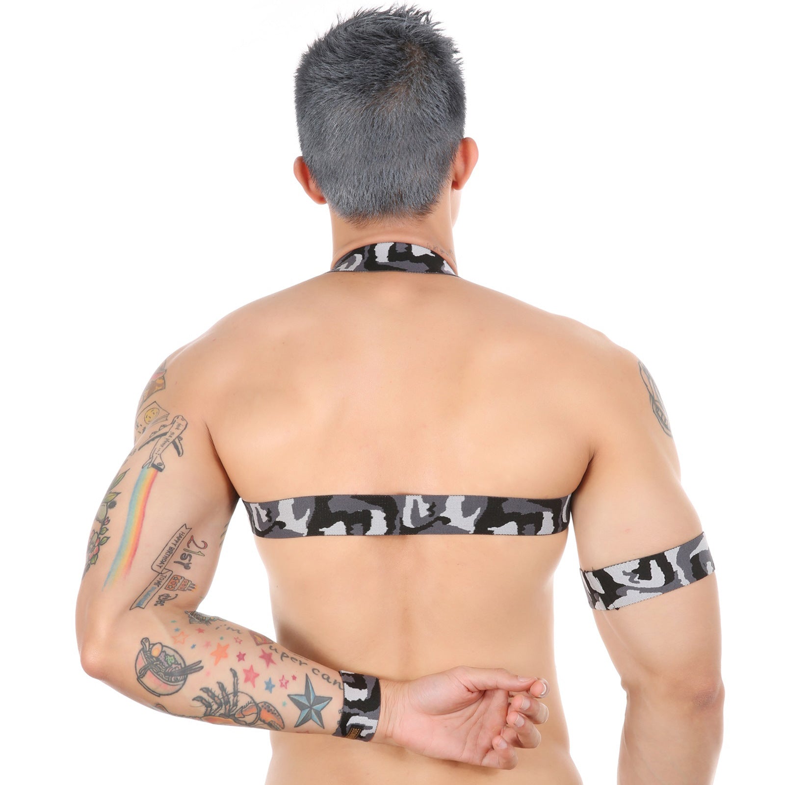 Men's Sexy Chest Harness Camouflage Nightclub Performance Costume Bondage