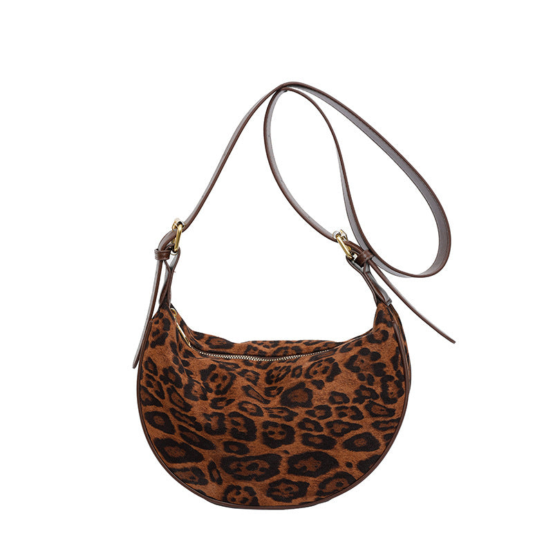 Retro Leopard Print Crossbody Bag Womens Shoulder