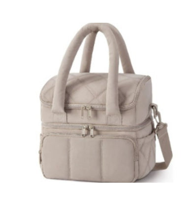 Double-layer Insulated Quilted Pufferfish Lunch Bag