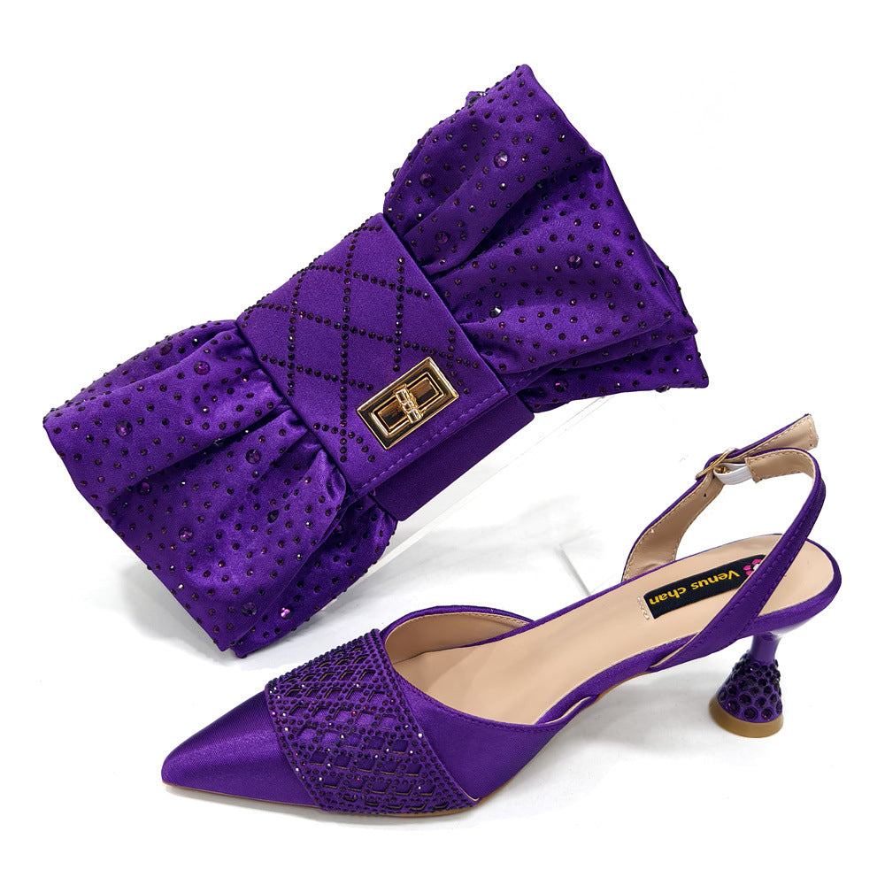 Women's Shoe And Bag Set Minimalist Pointed-toe