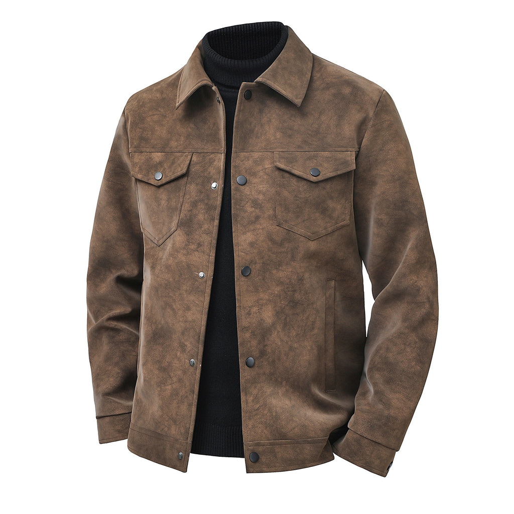 Men's Trendy Casual Streetwear Vintage American-style Leather Jacket
