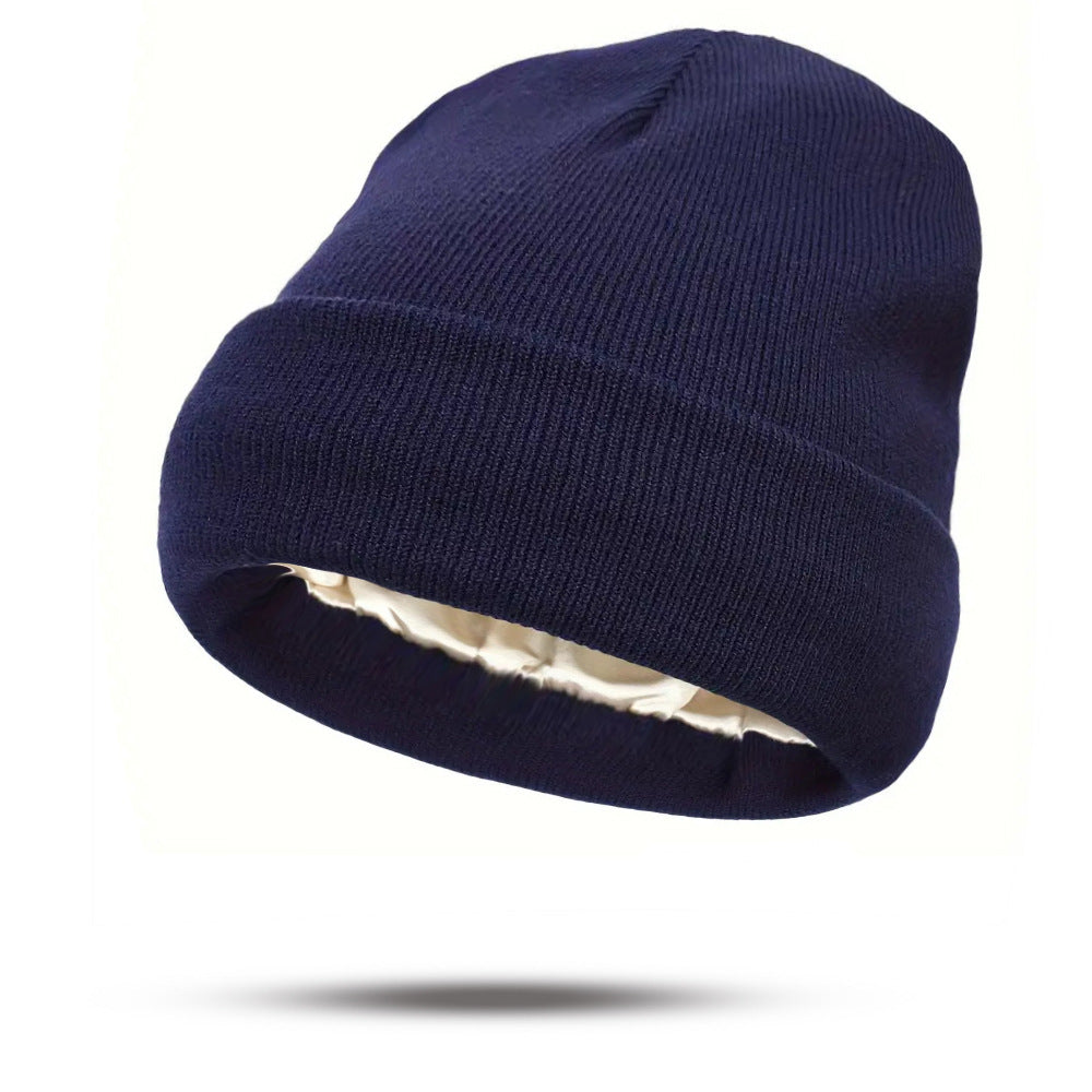 Women's Protective Hairstyle Warm Knitted Colored Hat Wool Hat Fashion Warm Knitted Wool Hat