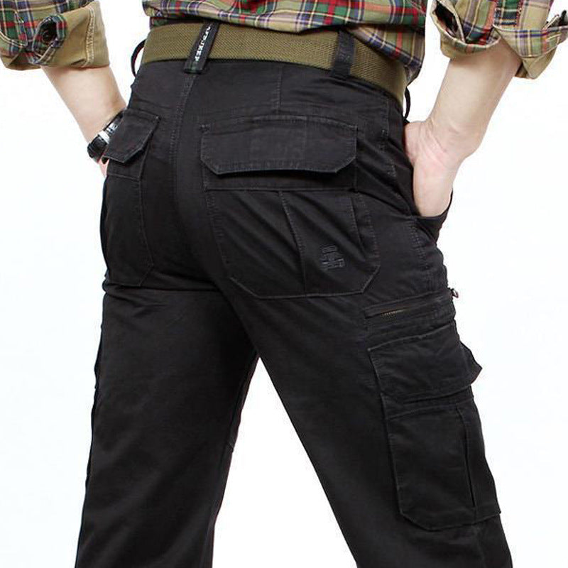 Spring And Autumn Workwear Mid-Size Straight-Leg Pants Men's Loose-Fit Military Trousers