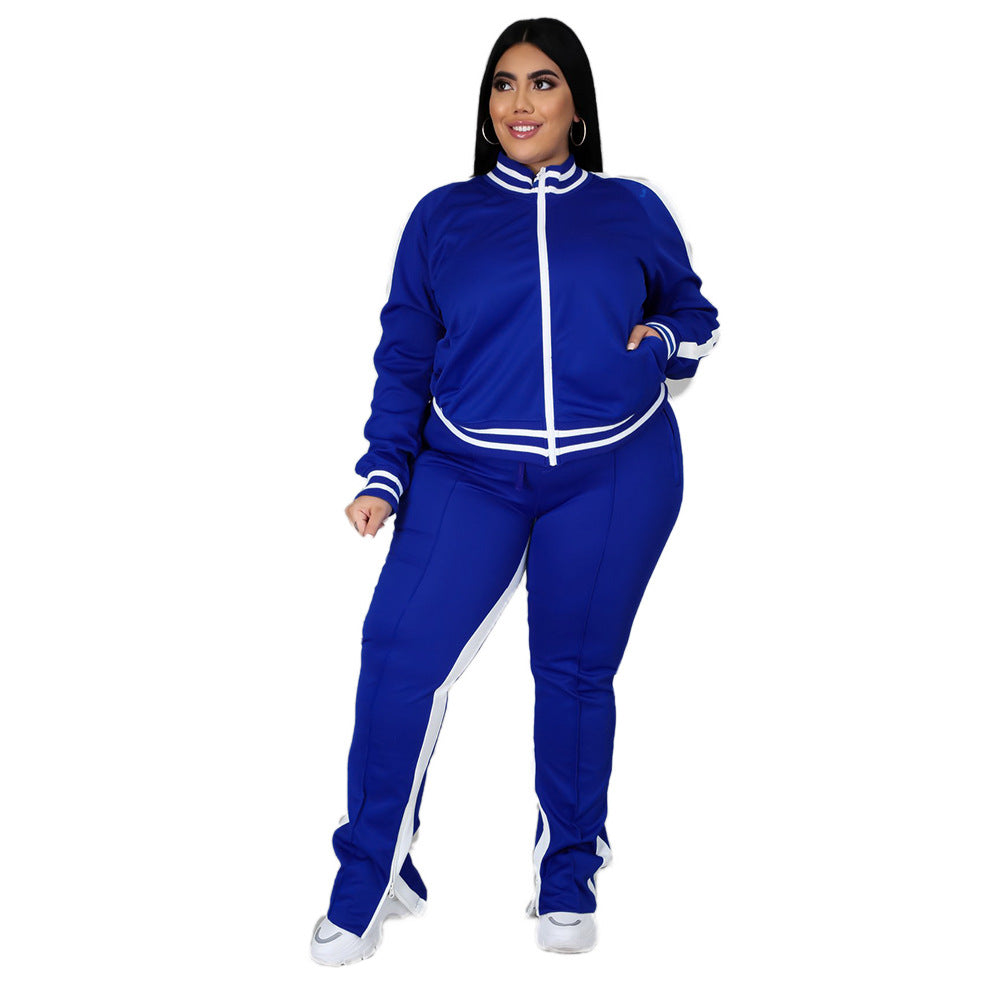 Pure Color Featured Women's Sports Suit