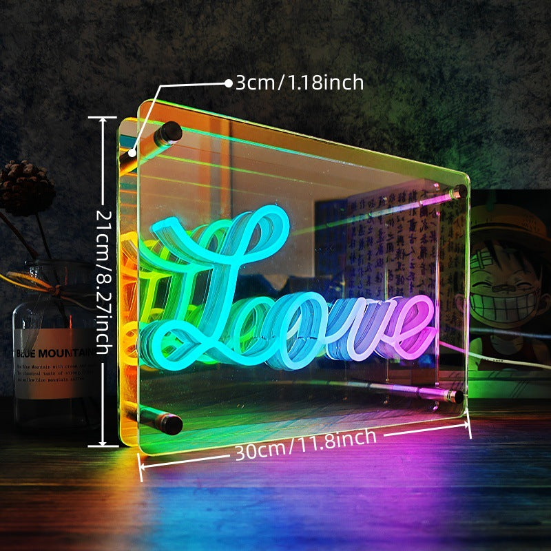 Colorful Multi-layer Mirror Atmosphere Night Light Usb Creative Neon Lamp