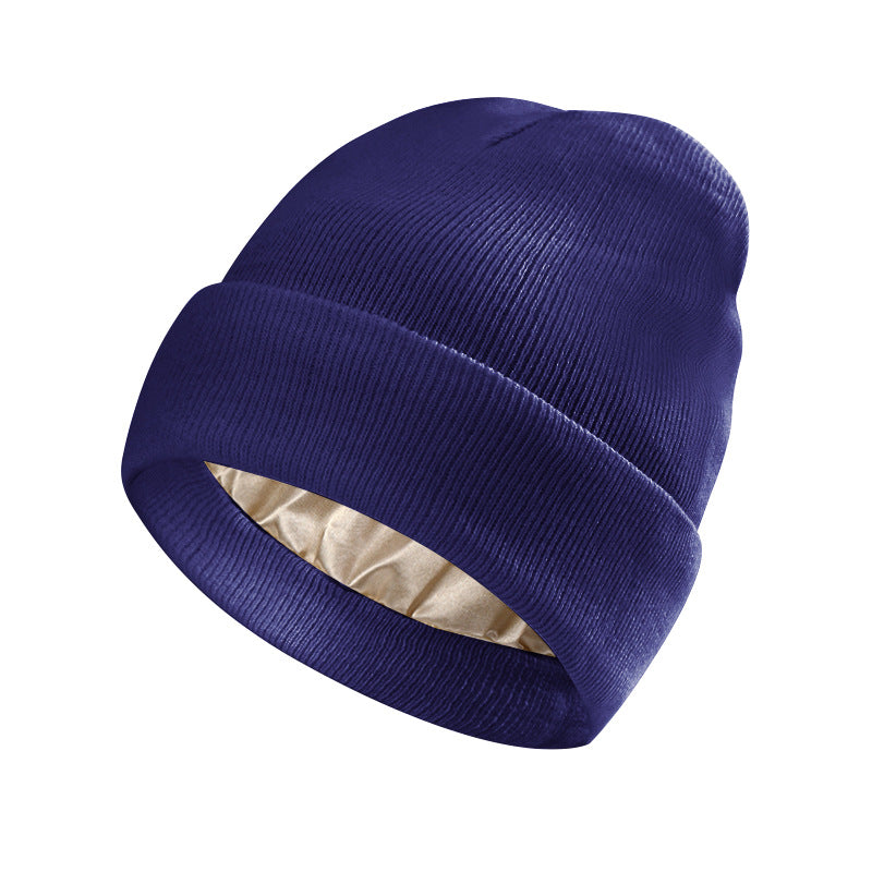 Women's Protective Hairstyle Warm Knitted Colored Hat Wool Hat Fashion Warm Knitted Wool Hat