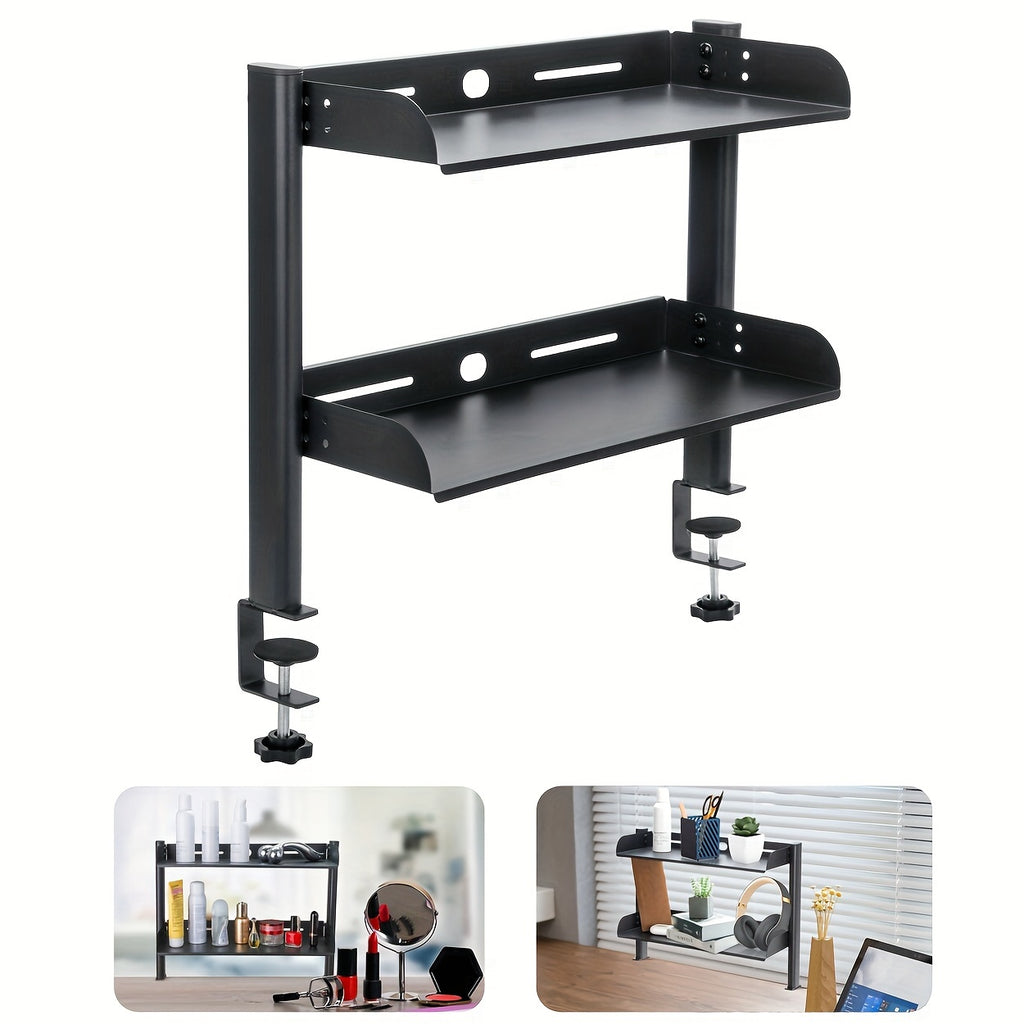 Black Double-layer Desktop Storage Rack