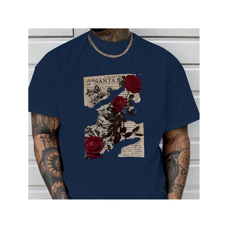 Cotton T-shirt Men's Summer Round Neck Short-sleeve