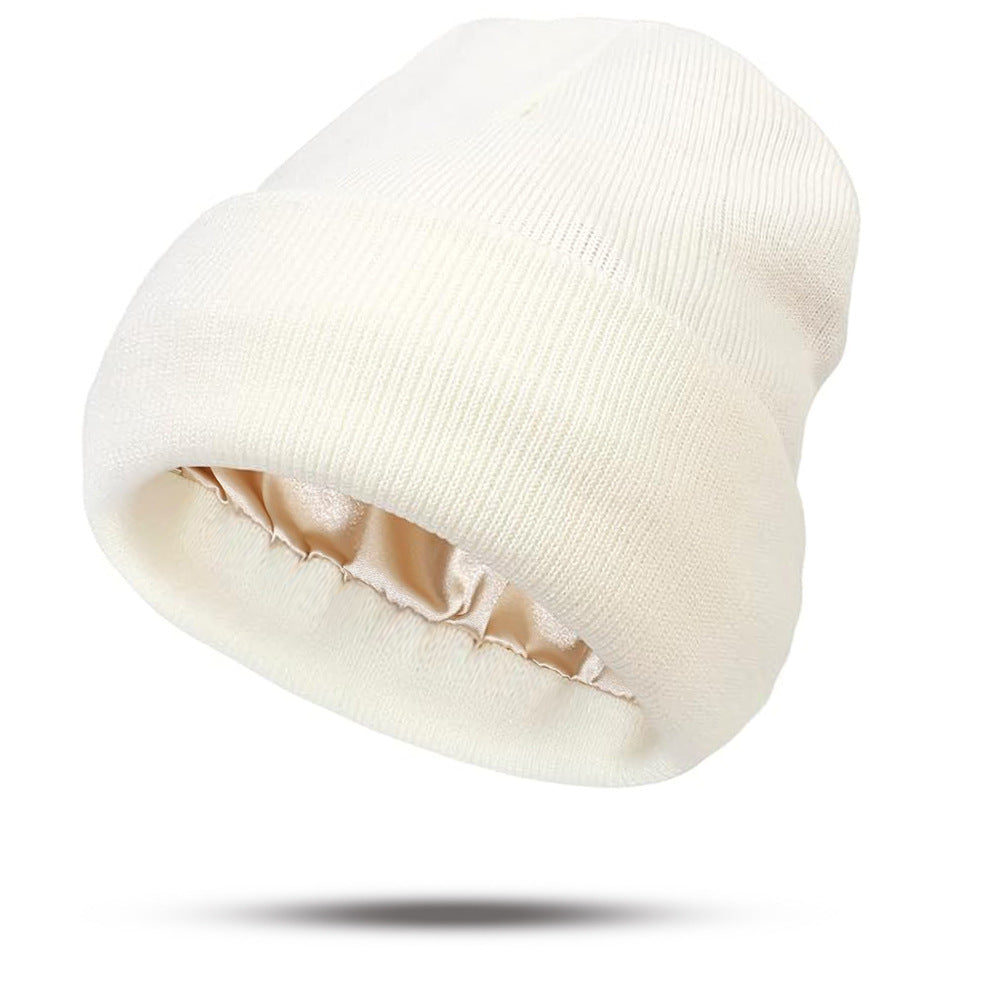 Women's Protective Hairstyle Warm Knitted Colored Hat Wool Hat Fashion Warm Knitted Wool Hat