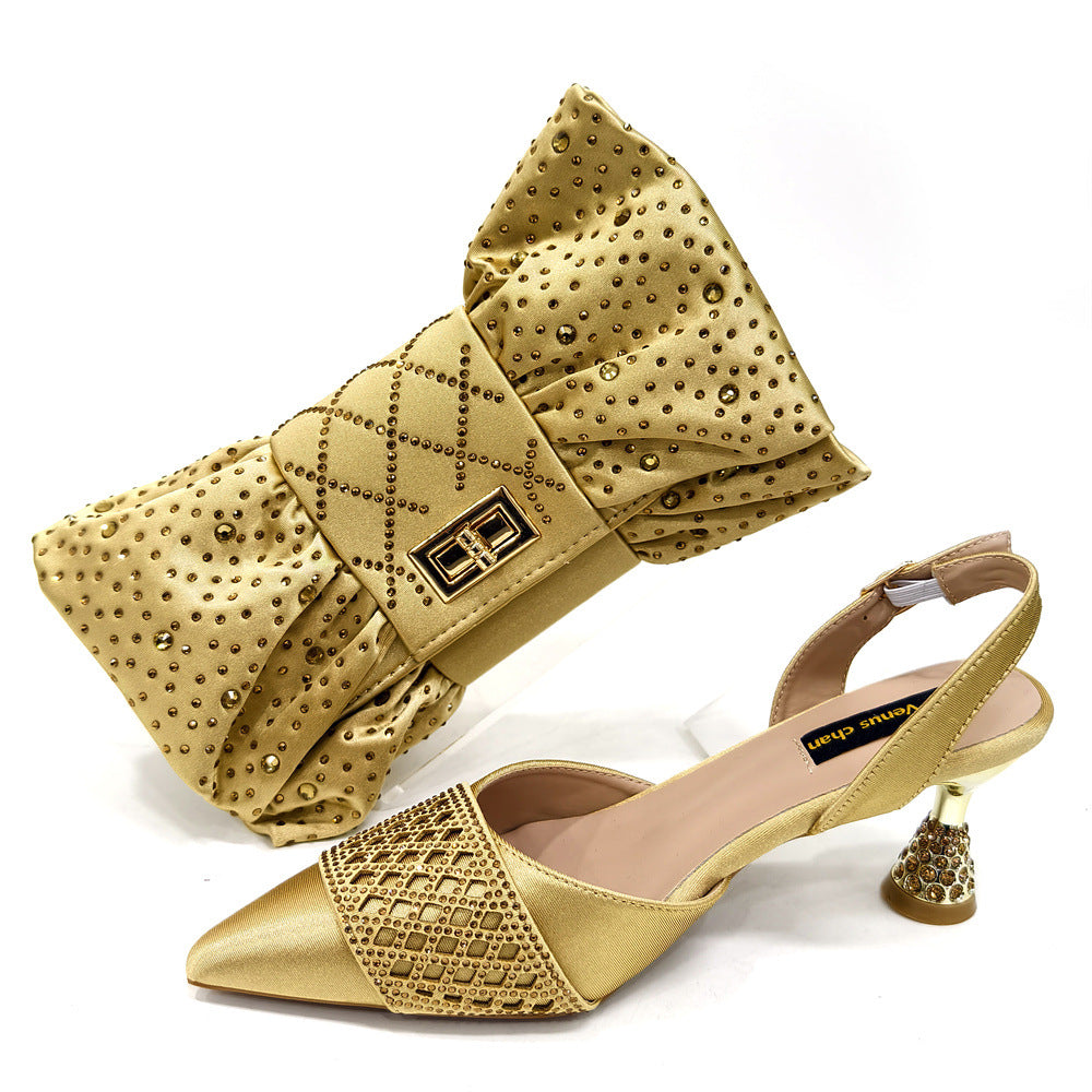 Women's Shoe And Bag Set Minimalist Pointed-toe