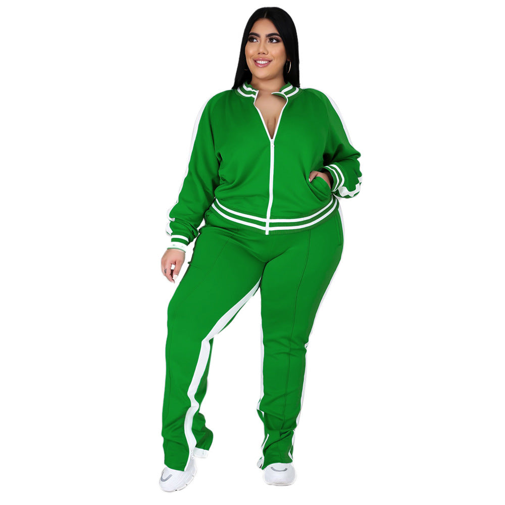 Pure Color Featured Women's Sports Suit