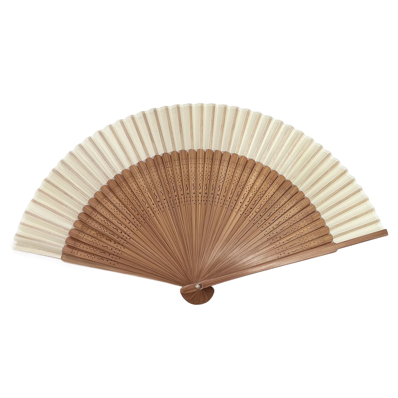 Hand Held Fan For Women Japanese Vintage Bamboo Silk Elegant For Dance Music Festival Wedding Church Decoration Party White