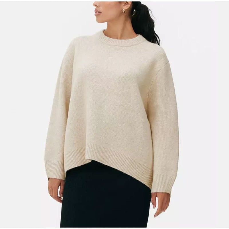 Sweet Crew Neck Pullover Sweater Winter Fashion Loose Long-sleeved Tops For Women Clothing