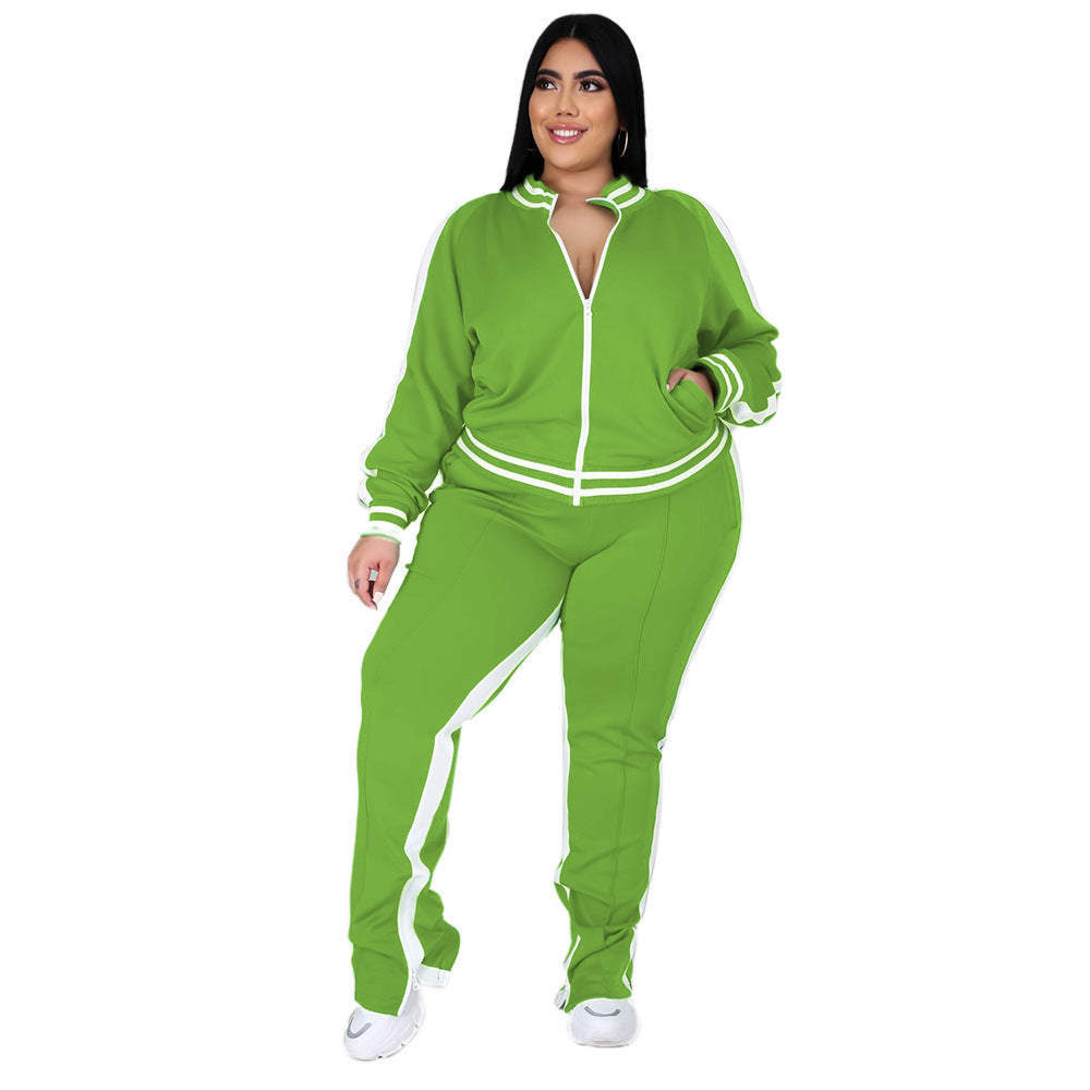 Pure Color Featured Women's Sports Suit