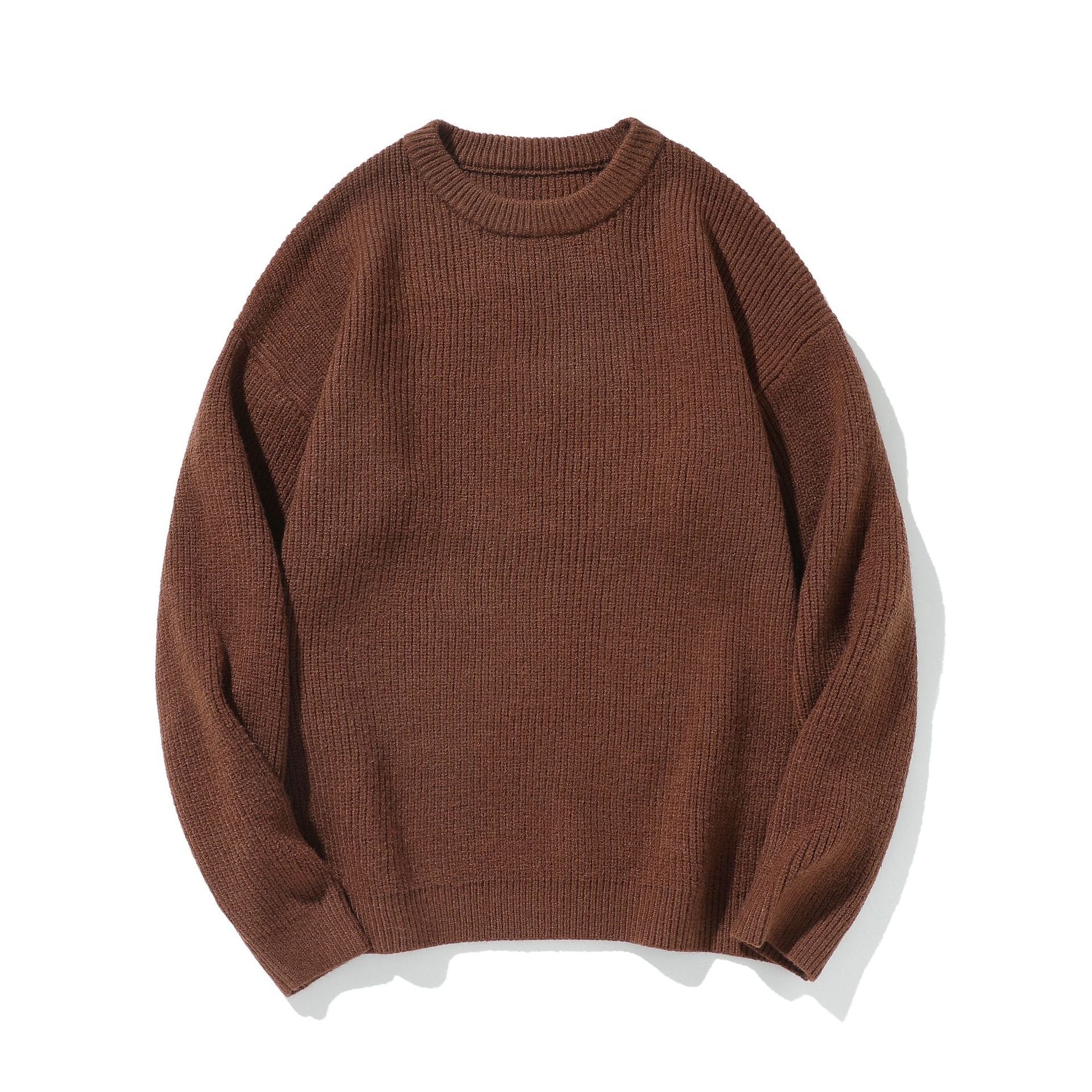 Men Knitted Sweater Loose Fit Premium Feel  Crew Neck Pullover