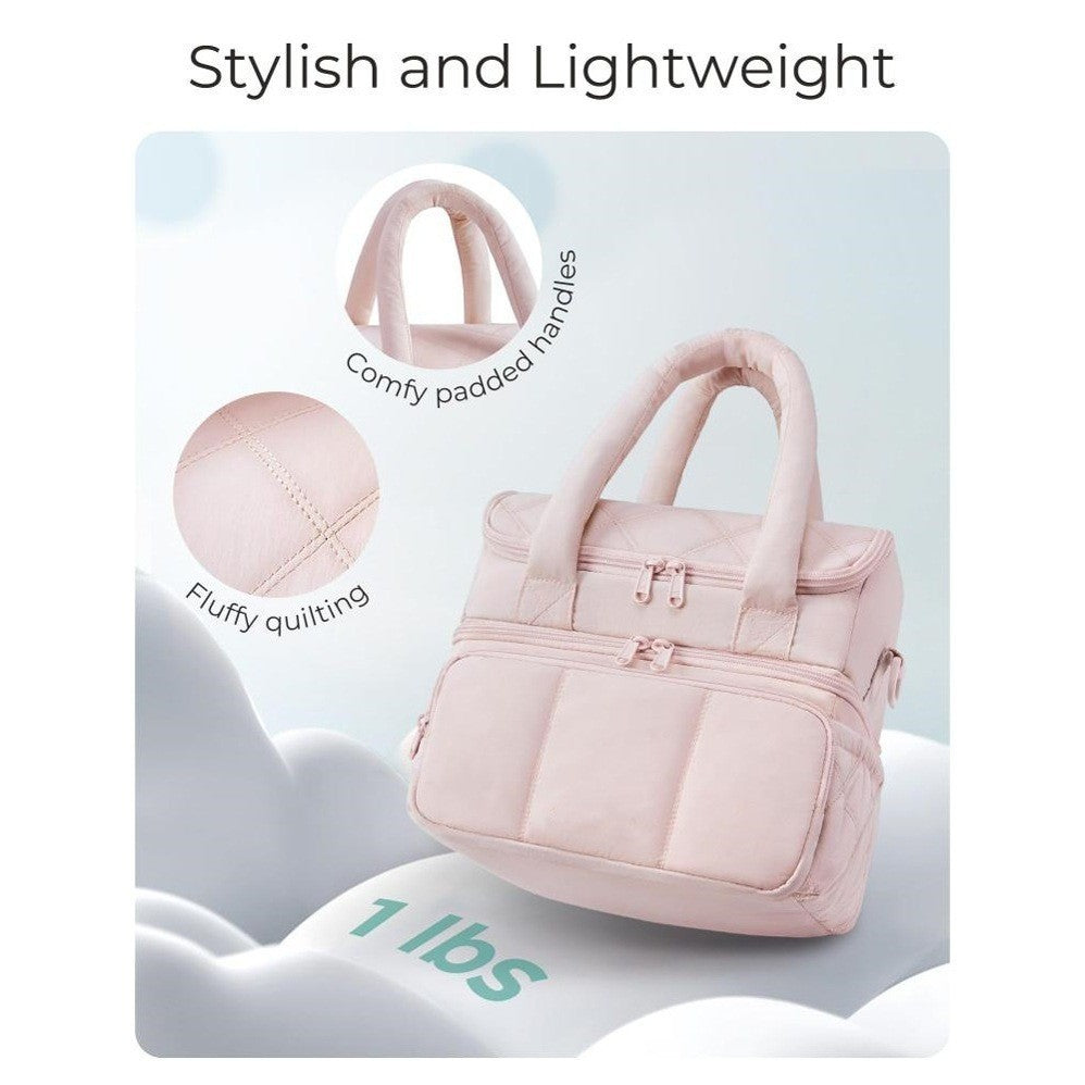 Double-layer Insulated Quilted Pufferfish Lunch Bag