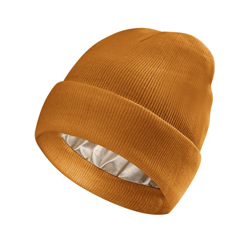 Women's Protective Hairstyle Warm Knitted Colored Hat Wool Hat Fashion Warm Knitted Wool Hat
