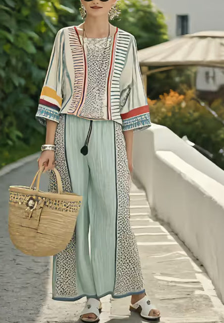 Women'S Loose Printed Pants Set