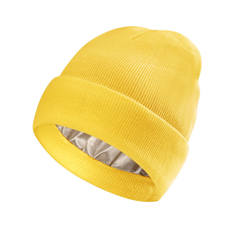 Women's Protective Hairstyle Warm Knitted Colored Hat Wool Hat Fashion Warm Knitted Wool Hat