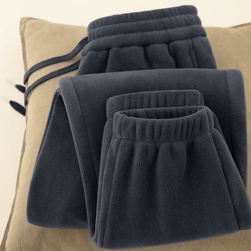 Men's Double-sided Fleece Jogger Pants With Drawstring And Extra-thick Lining