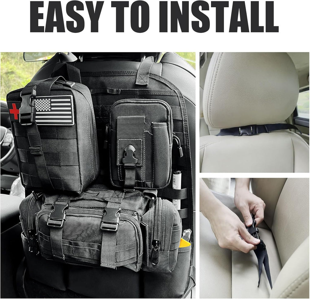 2 Set-Storage Bag, Back Seat Organizer With 3 Detachable Pouches, Tool Room, Warehouse, Outdoor Activity Use