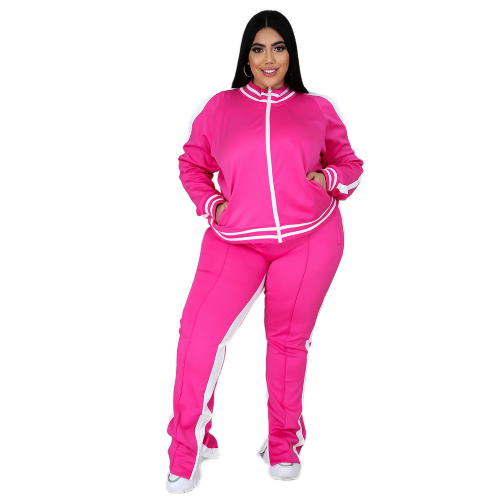 Pure Color Featured Women's Sports Suit