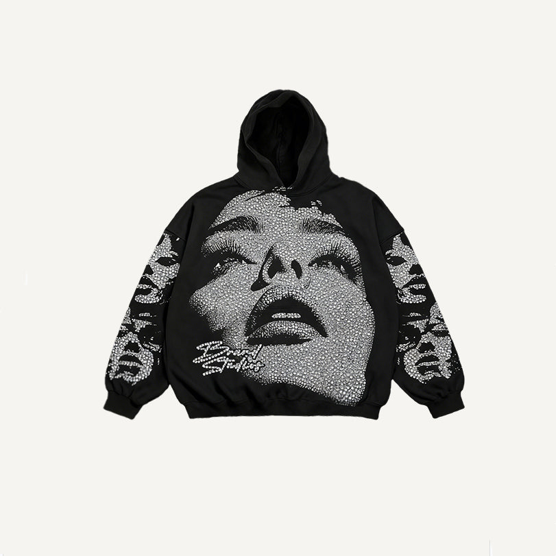 Printed Casual Sporty Hooded Sweatshirt