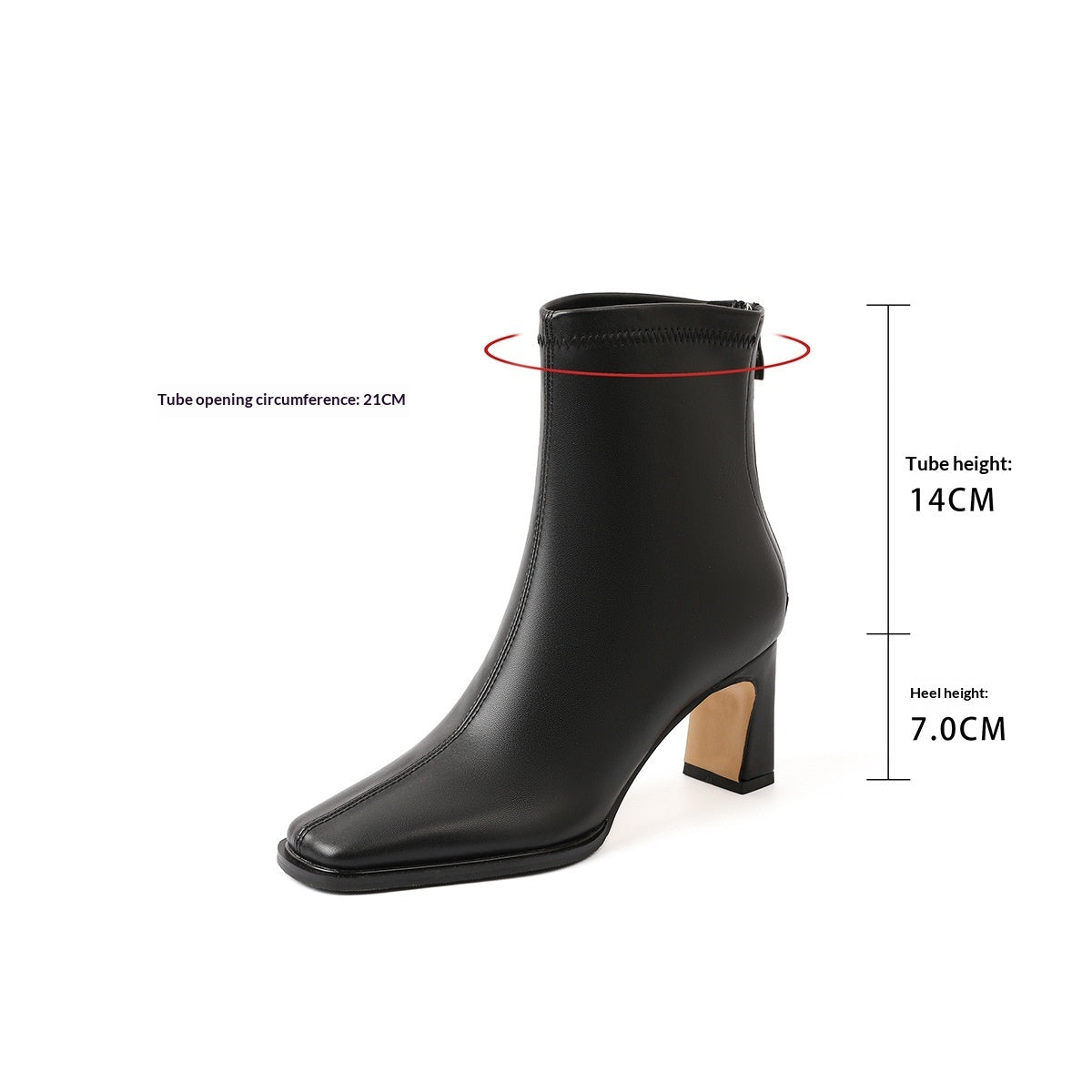 Chunky Heeled Tall Leather Stretch Riding Boots