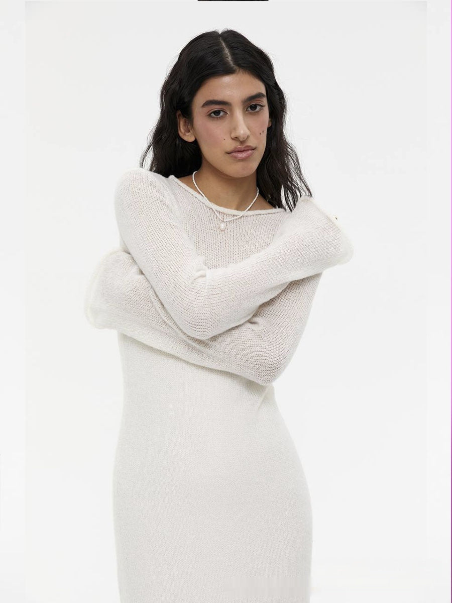 Knitted Hollow-out Dress For Vest Skirt Set Women