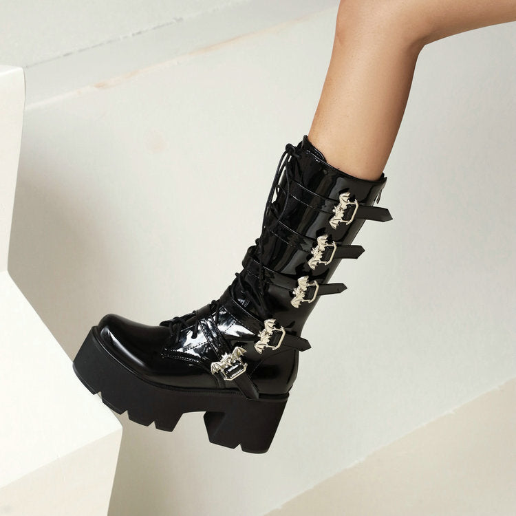 Women's Chunky-heeled Platform Thigh-high Boots