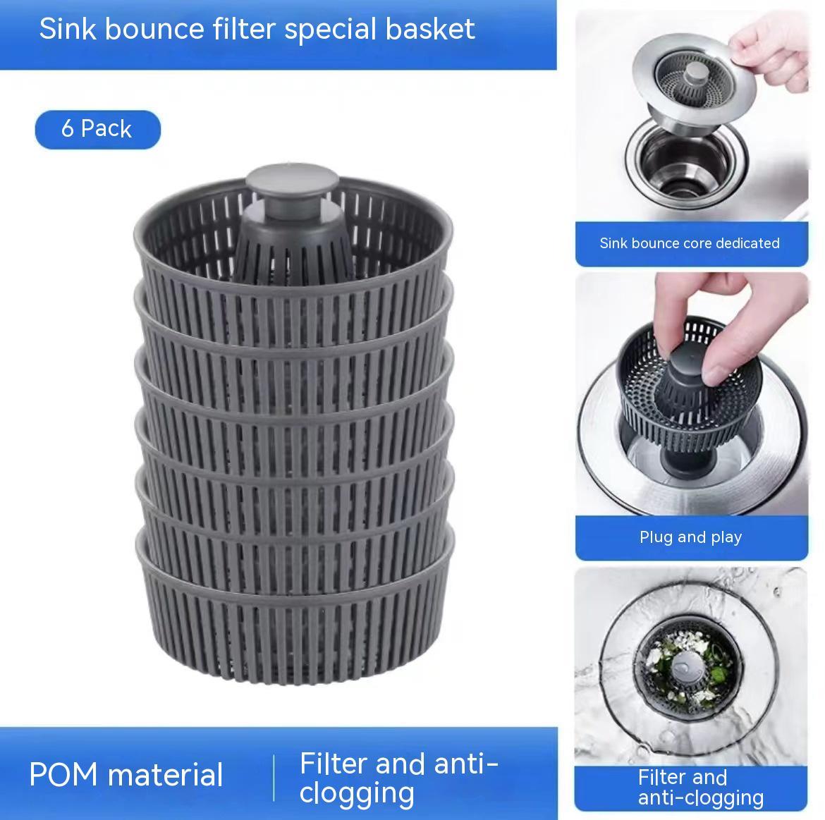 Stainless Steel Kitchen Sink Bounce Core Drain Cap Filter Net