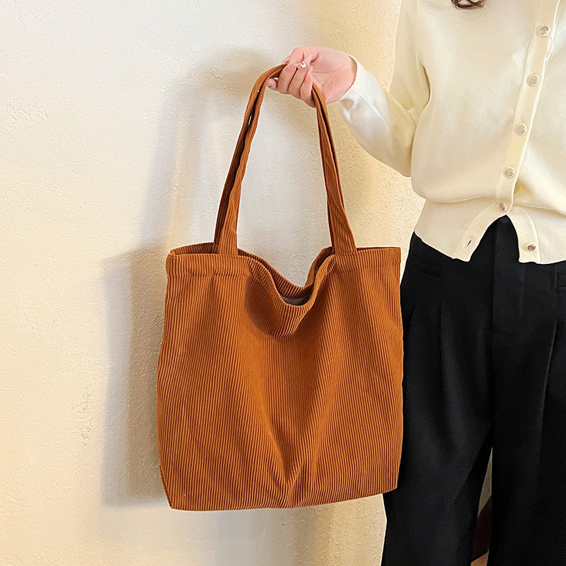 Large-Capacity Corduroy Tote Bag Simple And Stylish Shoulder
