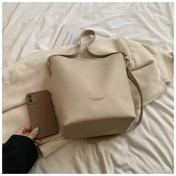 Soft Leather PU Bucket Bag For Women Ideal For Commuting To Work