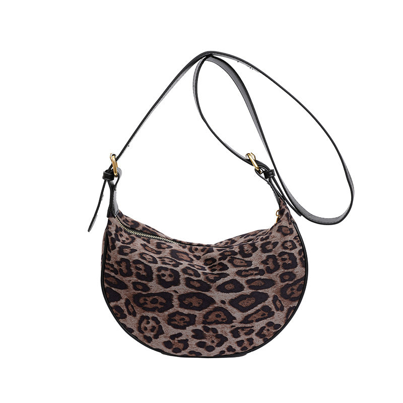 Retro Leopard Print Crossbody Bag Womens Shoulder