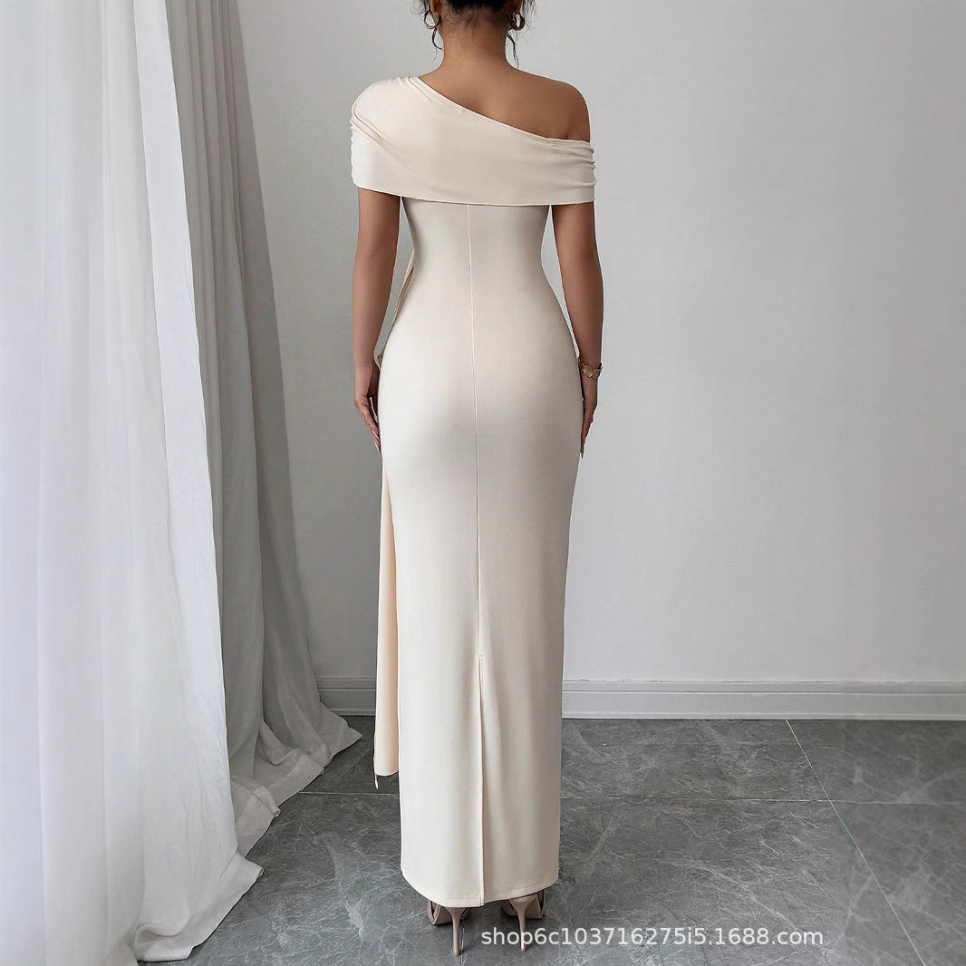 Strapless Solid Color Sleeveless Sheath Dress