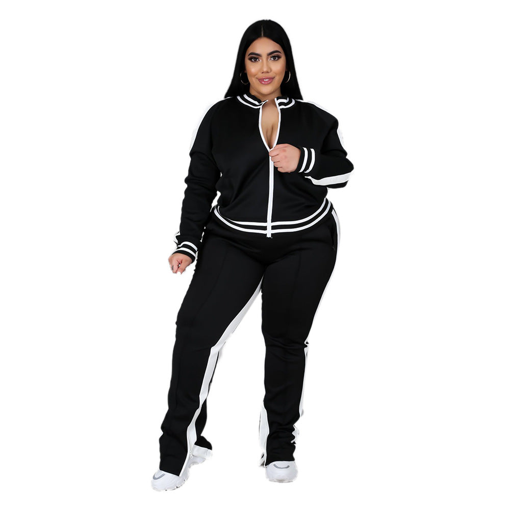 Pure Color Featured Women's Sports Suit
