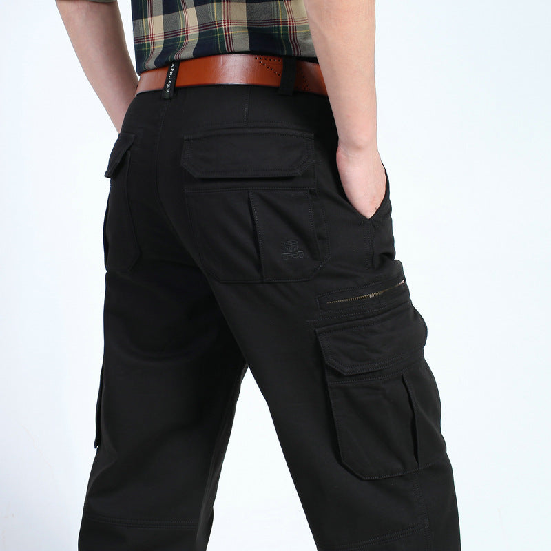 Spring And Autumn Workwear Mid-Size Straight-Leg Pants Men's Loose-Fit Military Trousers