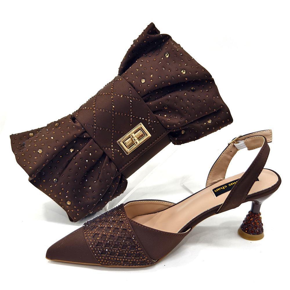 Women's Shoe And Bag Set Minimalist Pointed-toe